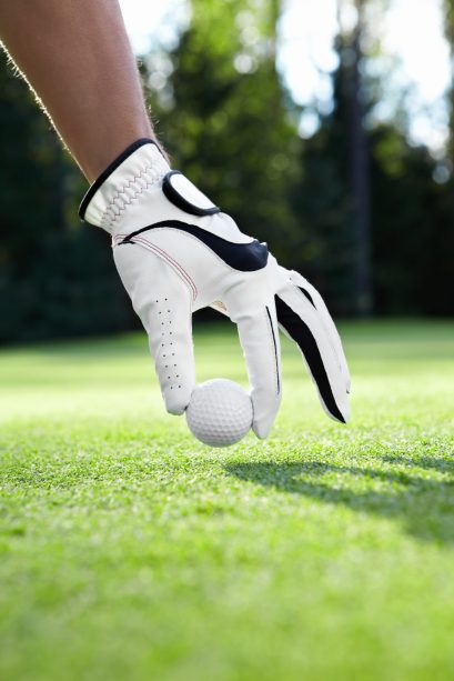 Hand in glove puts the golf ball on the field